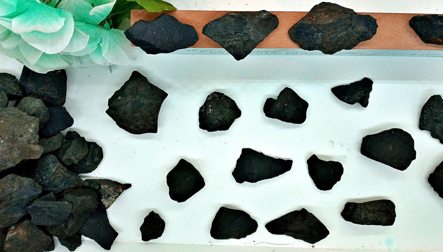 Shungite crystals! EMF Protection! Choose from three (3) sizes of quality, all-natural, raw, Karelian Shungite stones and crystals!