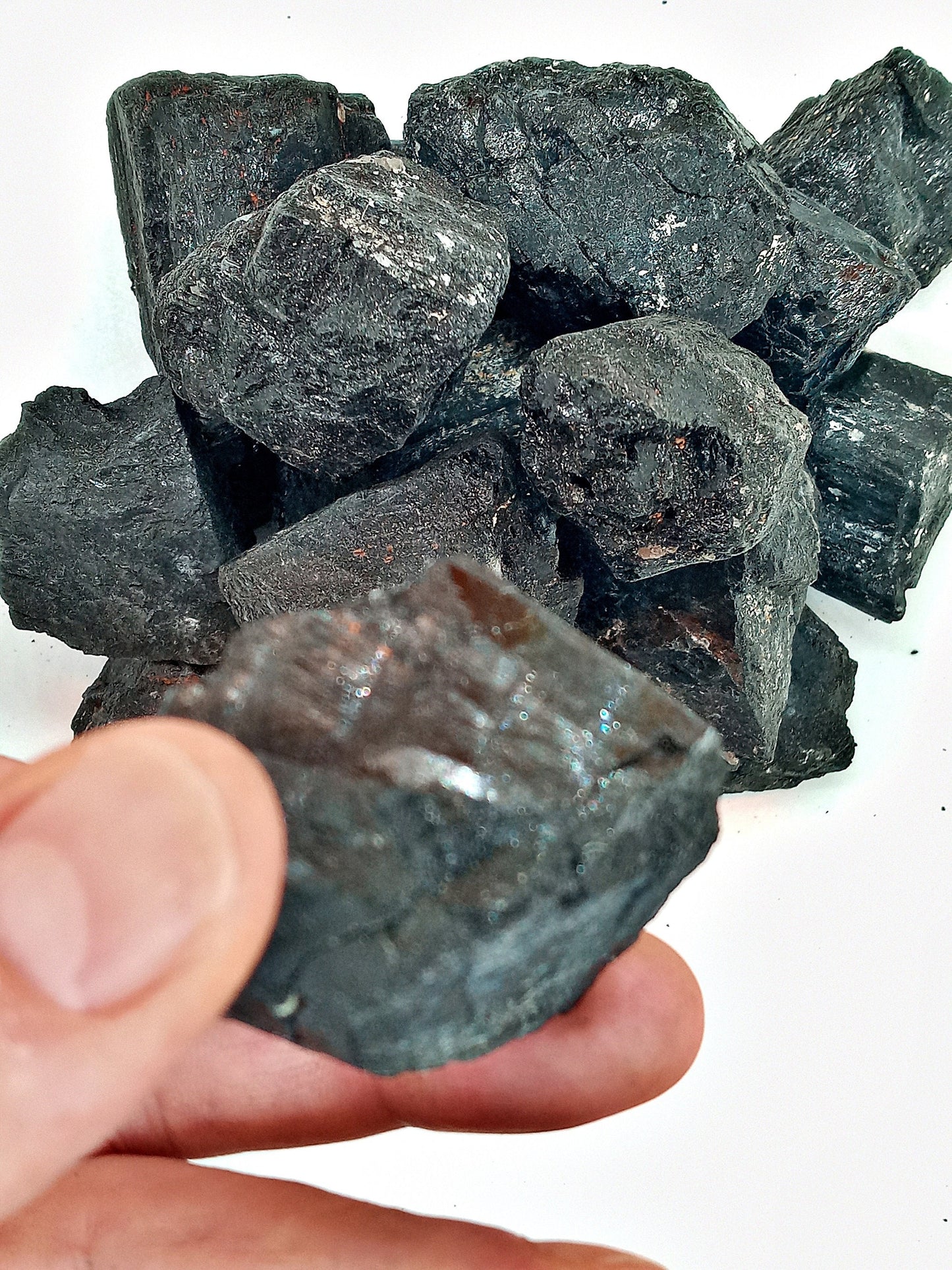 Black Tourmaline Chunks! Choose from four (4) sizes of quality, all-natural, raw, Tourmaline stones and crystals!