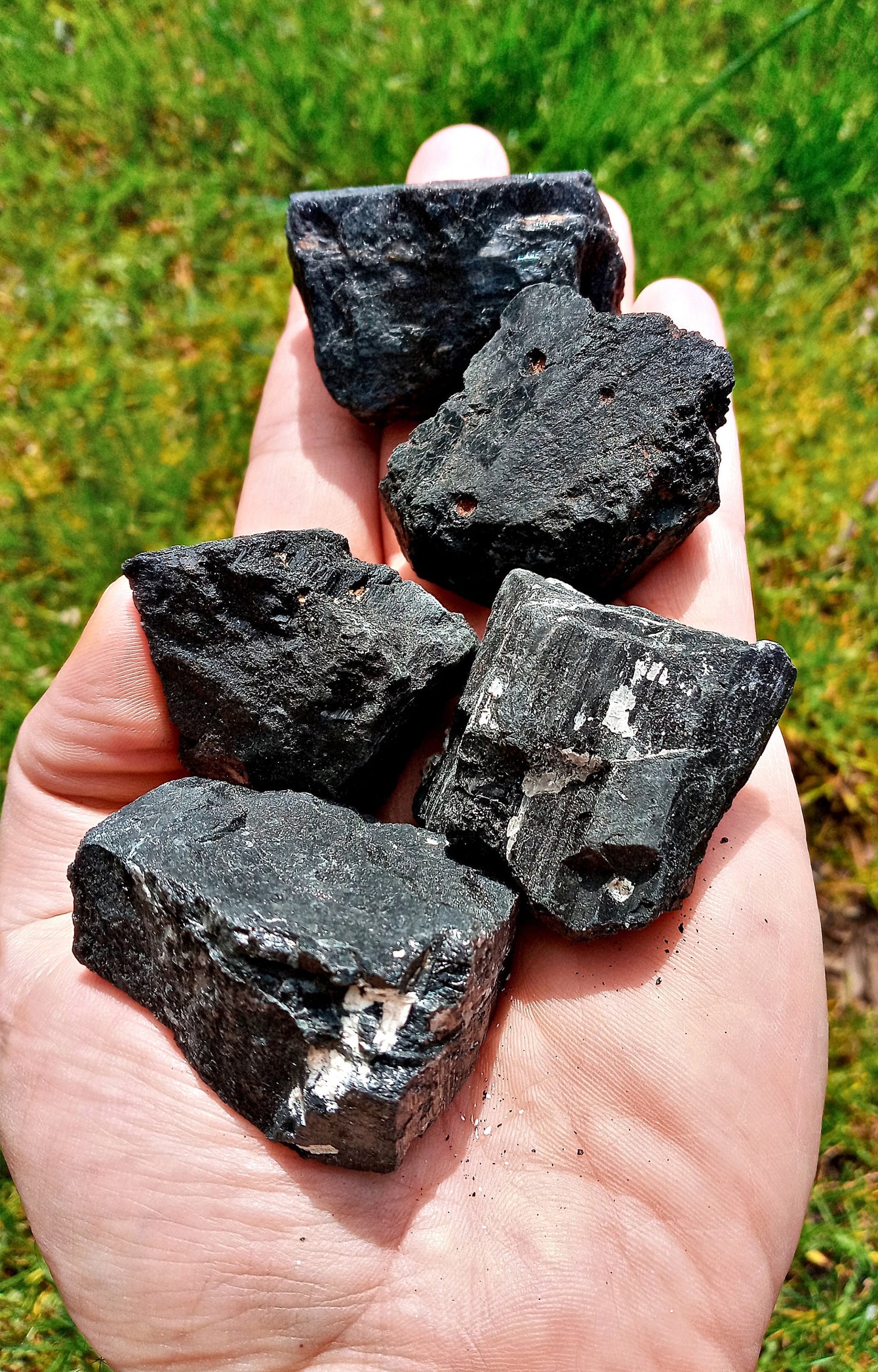 Black Tourmaline Chunks! Choose from four (4) sizes of quality, all-natural, raw, Tourmaline stones and crystals!
