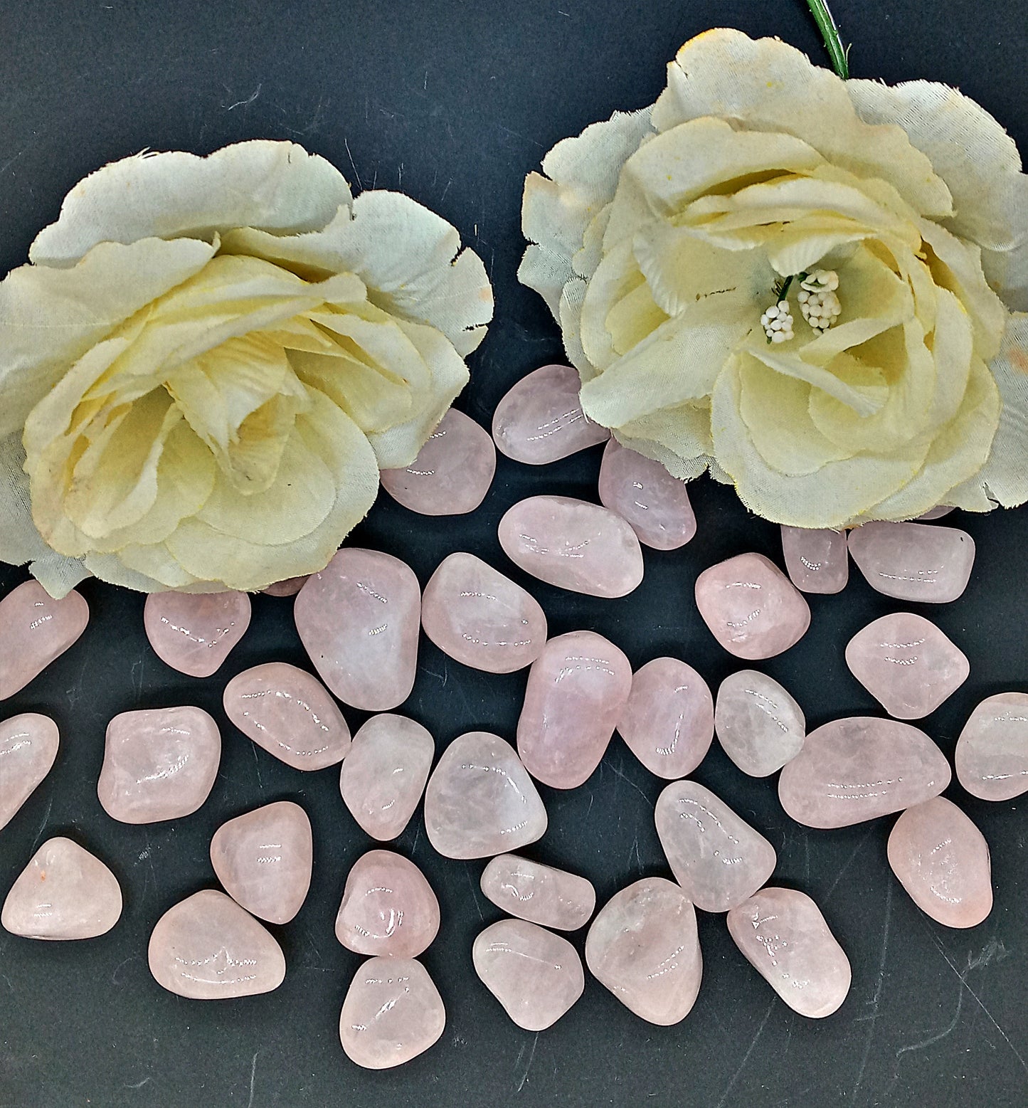 A-Grade Rose Quartz Crystals!  A-Grade, natural, tumbled High Quality Rose Quartz crystals and stones!   Premium Grade polished Rose Quartz!