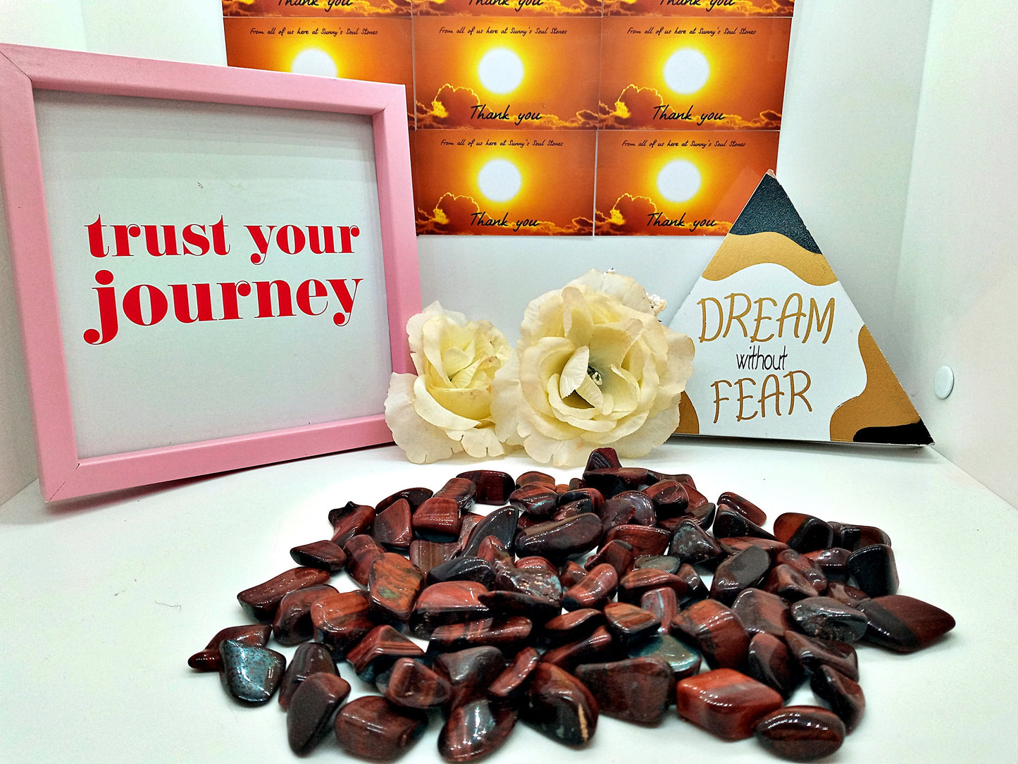 Red Tiger Eye Crystals!  Tumbled Dragon Eye!  Quality polished Tigers Eye stones and crystals.  Dragons Eye!