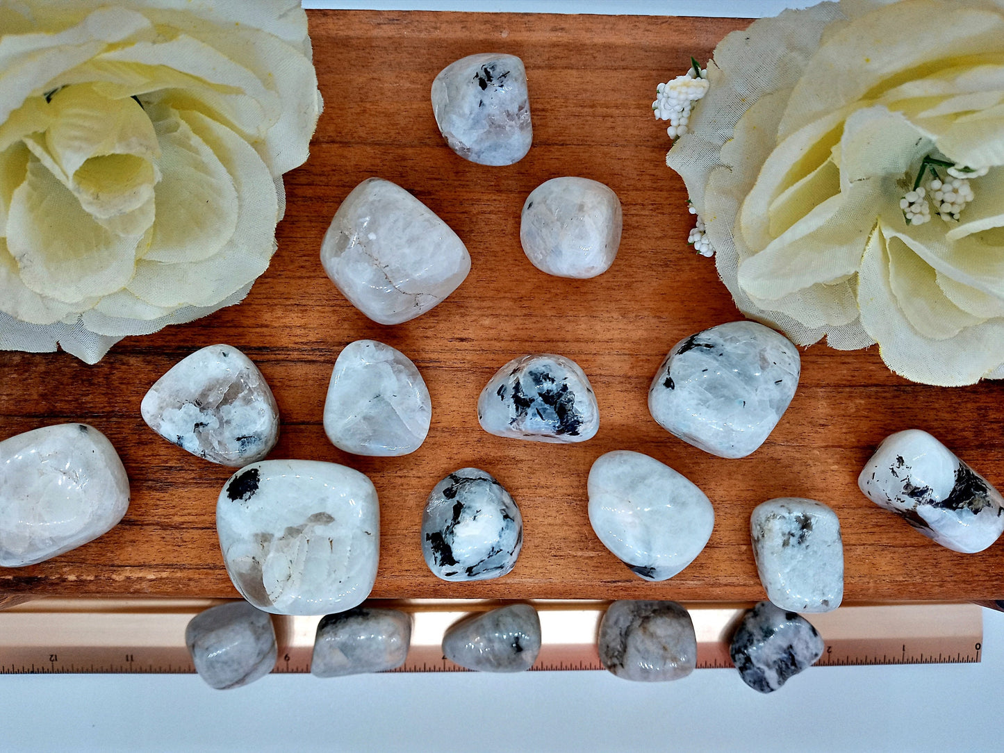 Bulk XQ-Rainbow Moonstone Crystals! Choose how Many AAA-Grade, Tumbled Extra High Quality Rainbow Moonstone crystals.  Wholesale pricing!
