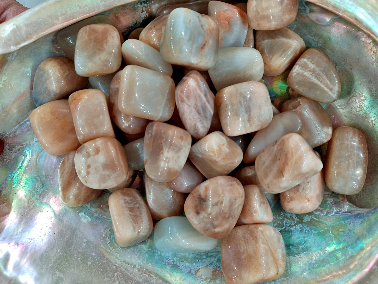 BULK! A-Moonstone Crystals!  Choose how Many A-Grade, natural, tumbled High Quality Moonstone crystals!  Premium Grade polished Moonstone!