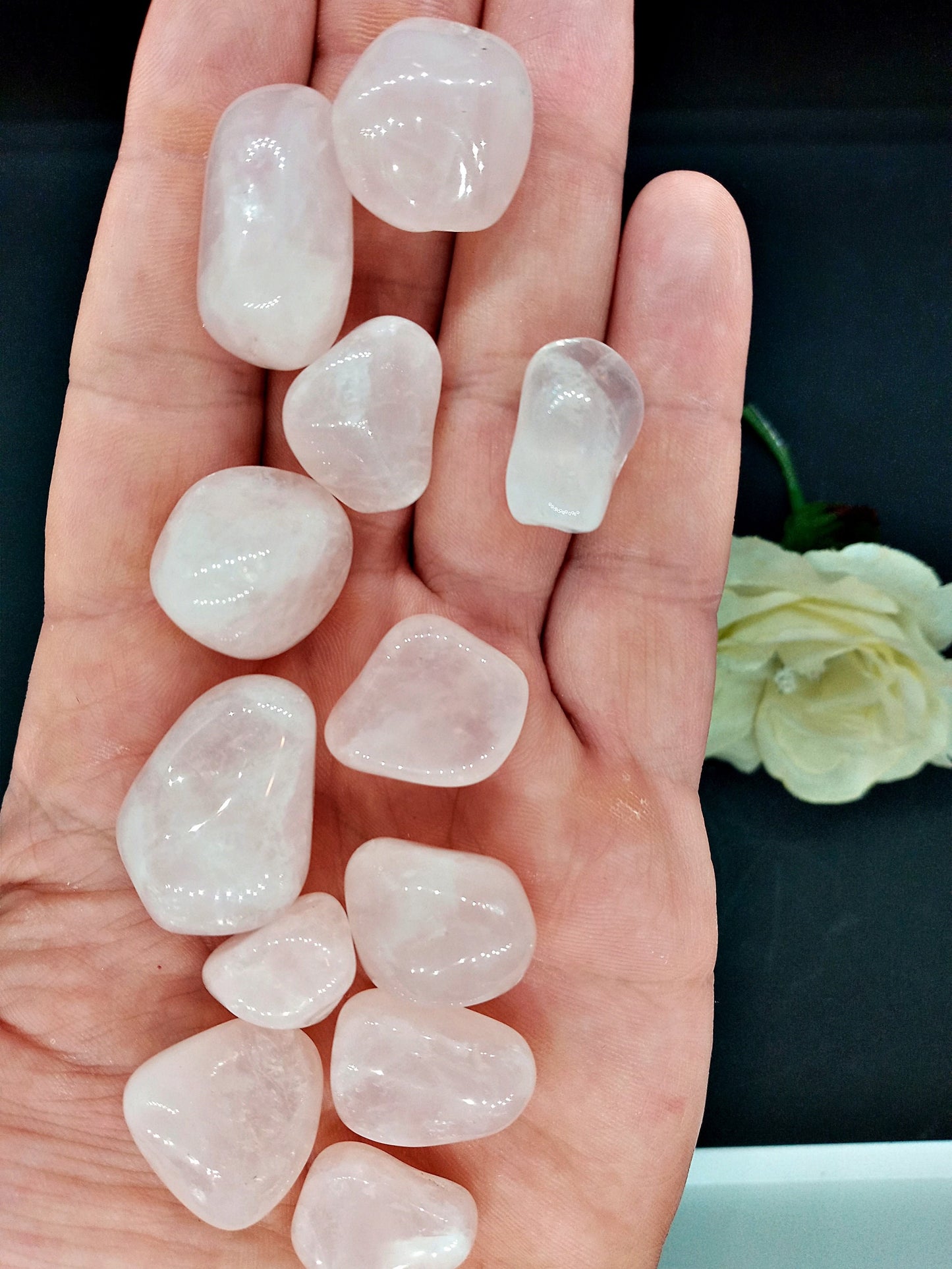 Bulk A-Rose Quartz Crystals!  Choose how Many A-Grade, natural, tumbled High Quality Rose Quartz crystals!   Premium polished Rose Quartz!