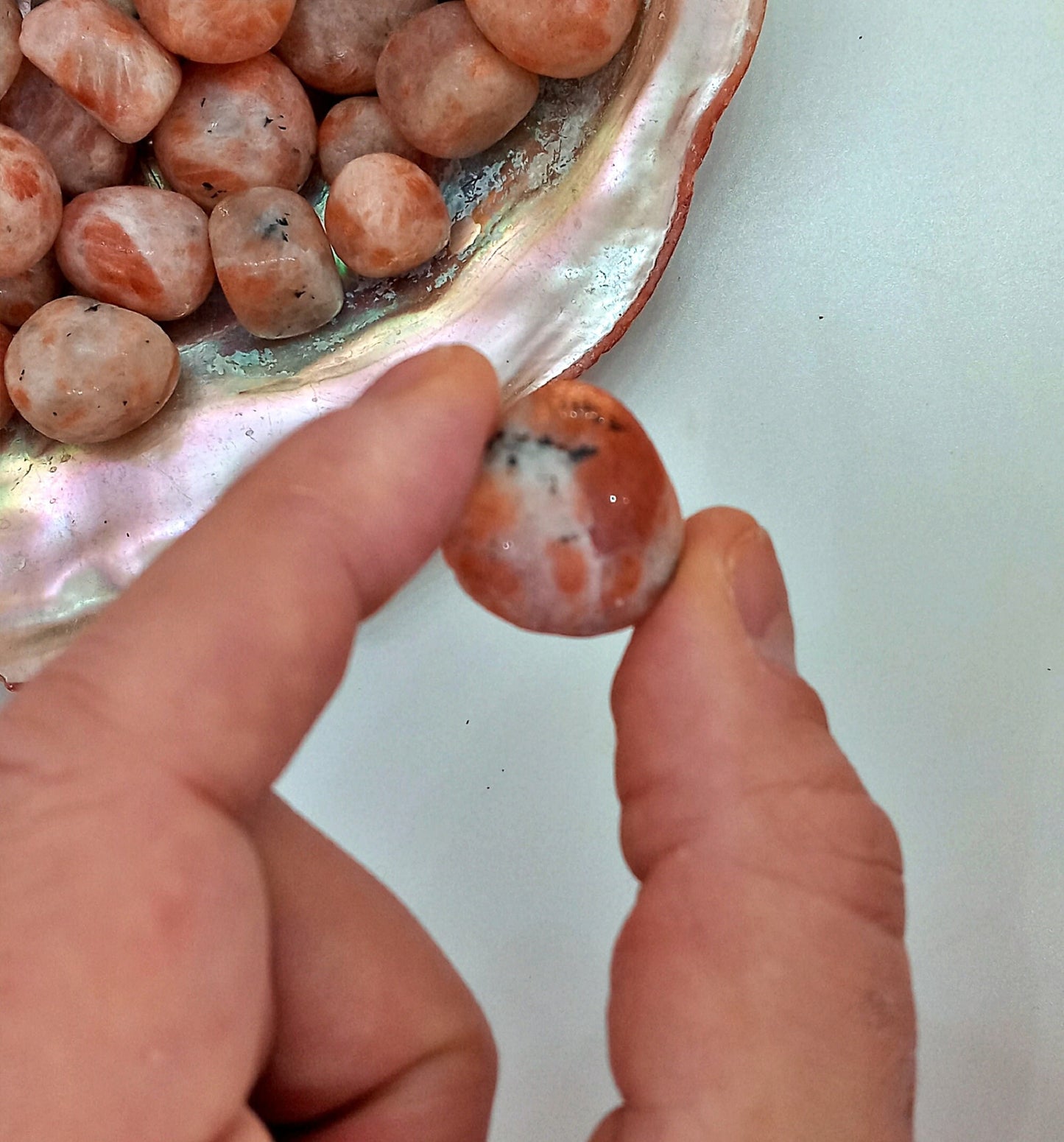 Bulk A-Sunstone Crystals!  Choose how Many A-Grade, all natural, tumbled High Quality Sunstone crystals!  Premium Grade polished Sunstone!