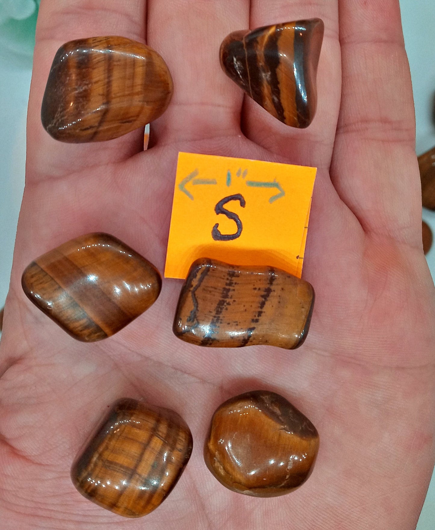 XQ Tigers Eye Crystals!  AAA-Grade, natural, tumbled Extra High Quality Golden Tiger Eye crystals!   Premium Extra Grade polished Tiger Eye!