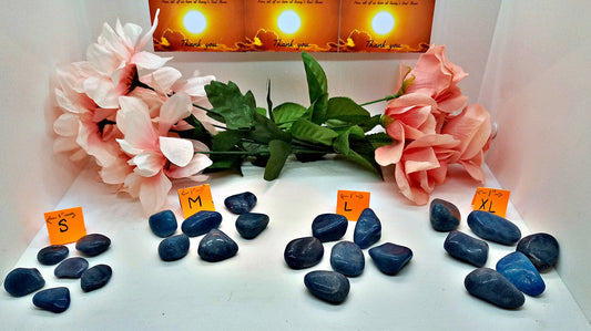 A-Grade Blue Aventurine Crystals!  Choose from four (4) sizes of Premium A-Grade, natural, tumbled High Quality Blue Aventurine crystals.