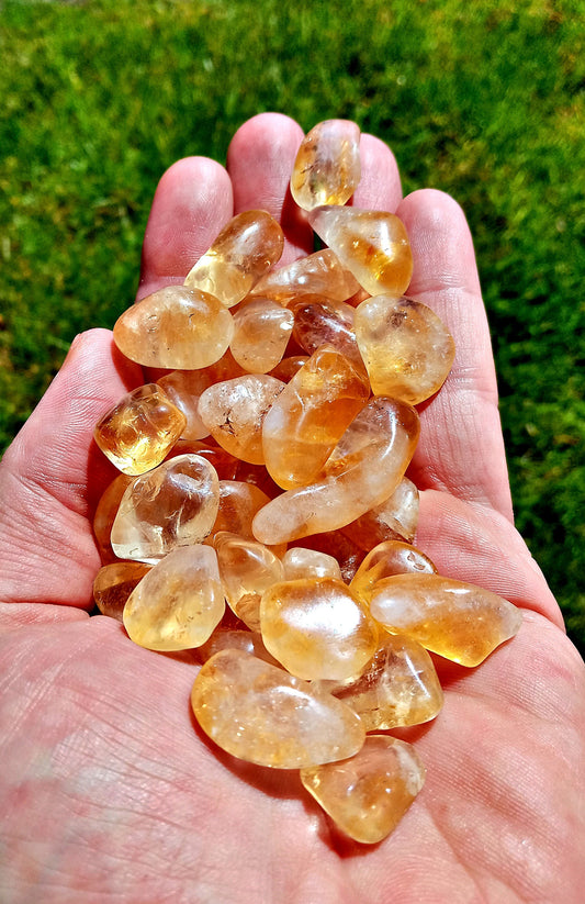 Bulk XQ-Citrine!  Choose how Many AAA-Grade, natural, tumbled Extra High Quality Citrine crystals!   Premium Extra Grade polished Citrine!