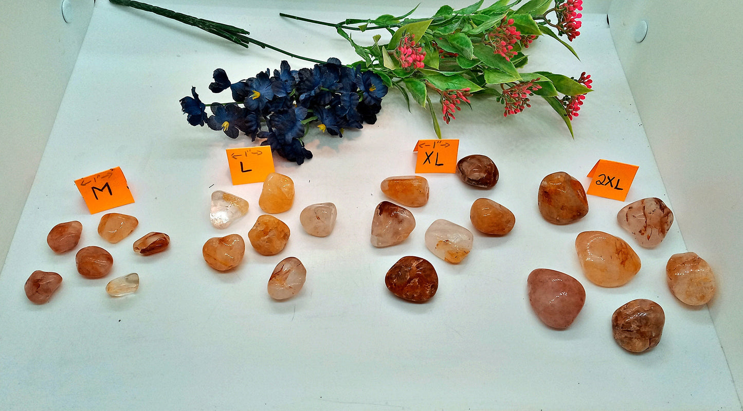 A-Grade Golden Healer Crystals!  A-Grade, natural, tumbled High Quality Golden Healer Quartz crystals!   Premium Golden Healer Quartz!