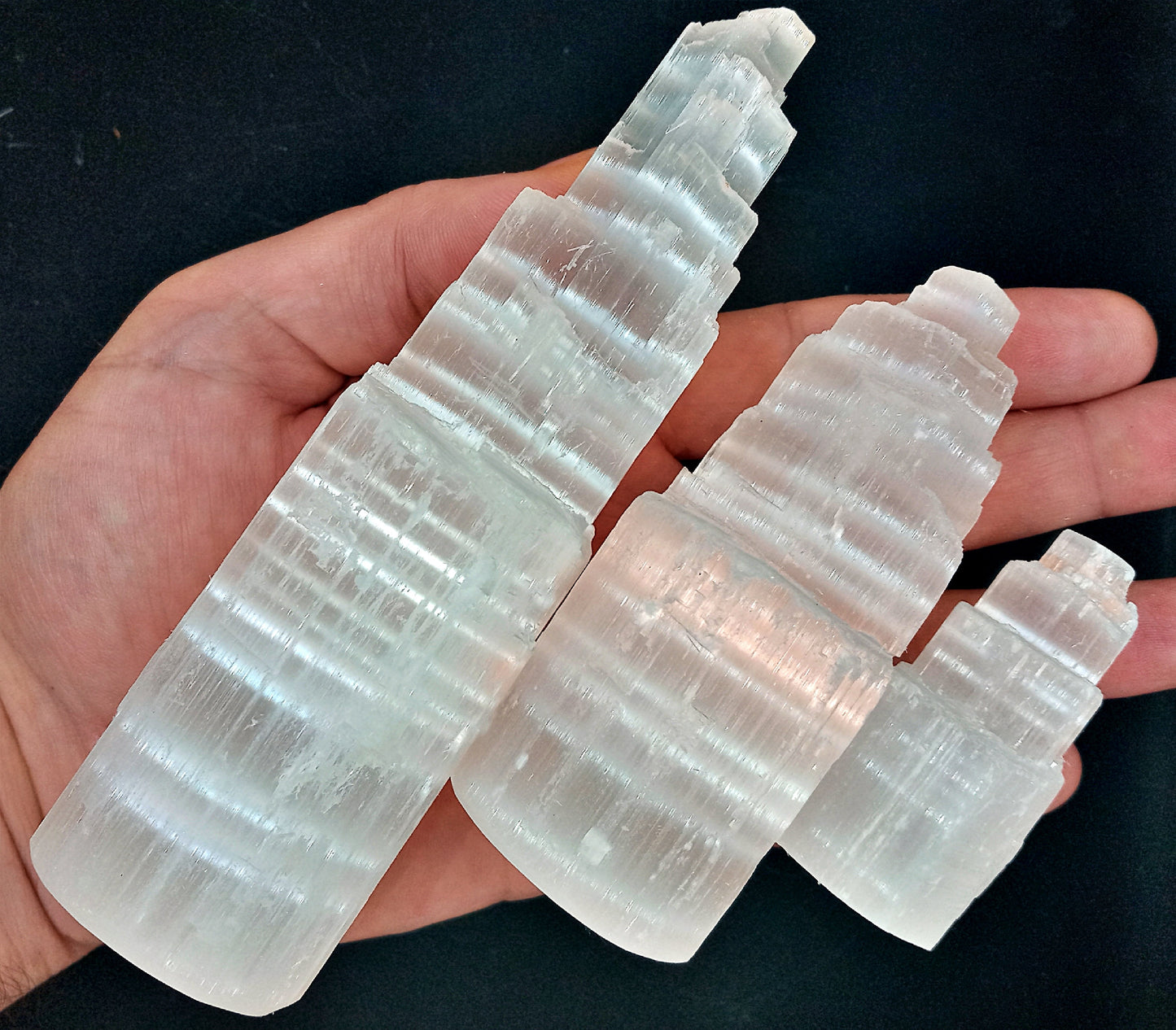 Selenite Towers crystal charging stations!  Choose your size! Selenite Skyscrapers, Icebergs, Towers