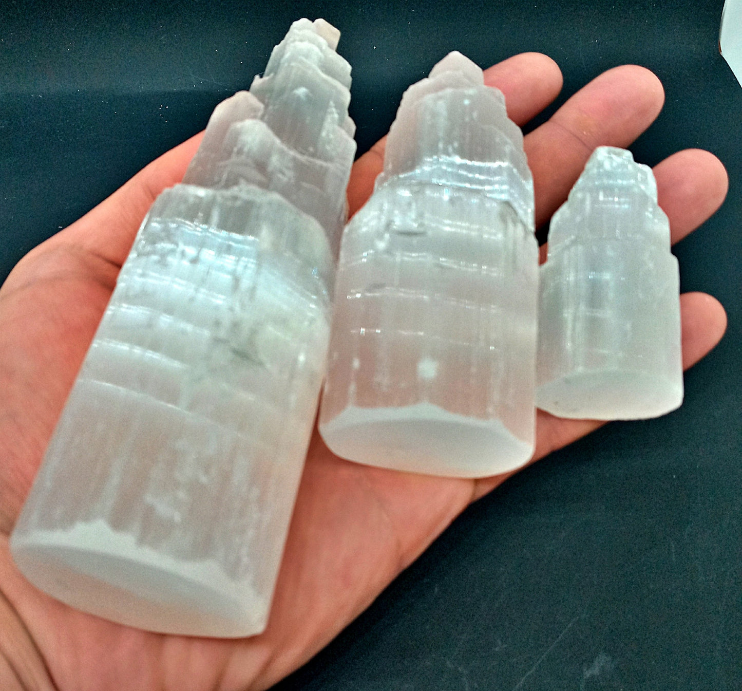 Selenite Towers crystal charging stations!  Choose your size! Selenite Skyscrapers, Icebergs, Towers