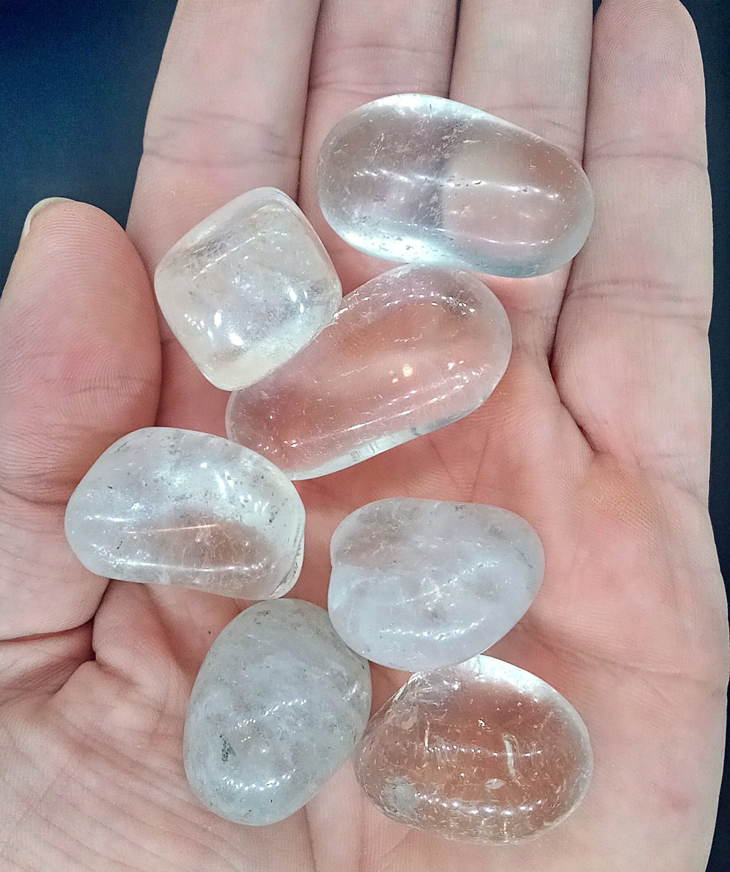 XQ Crystal Quartz!  AAA-Grade, all natural, tumbled Extra High Quality Clear Quartz crystals and stones!   Premium Extra Grade Rock Crystal!