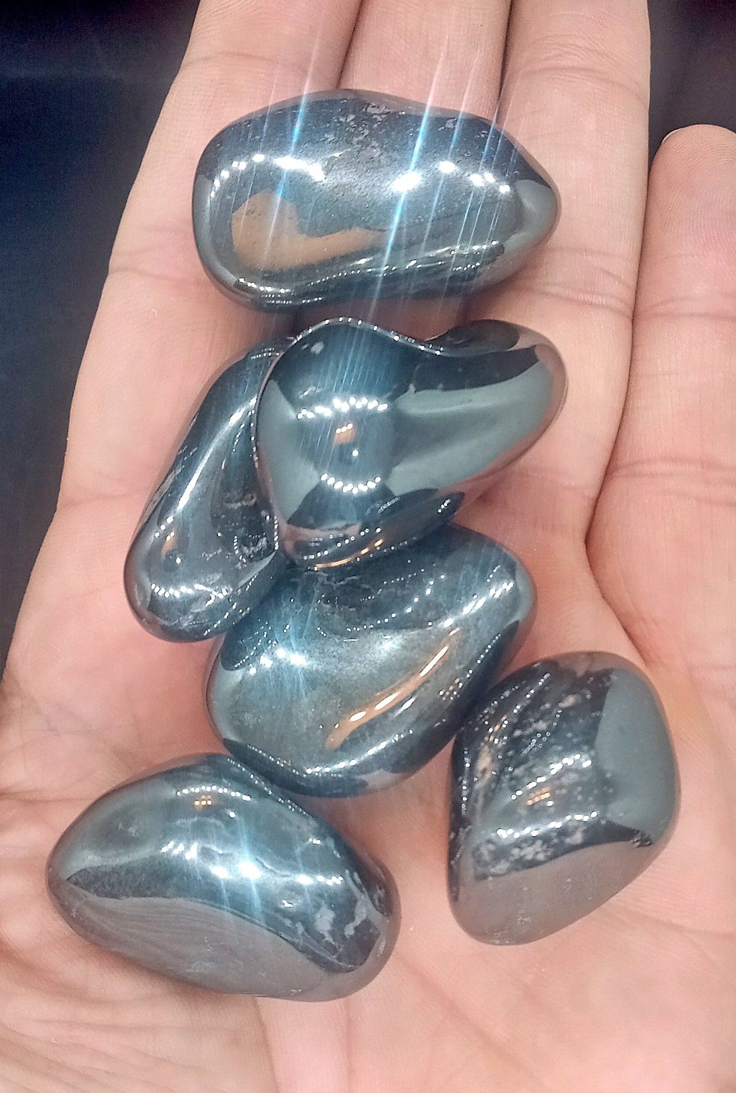 A-Grade Hematite Crystals! A-Grade, all natural, tumbled High Quality Hematite crystals and stones!   Premium Grade polished Hematite!