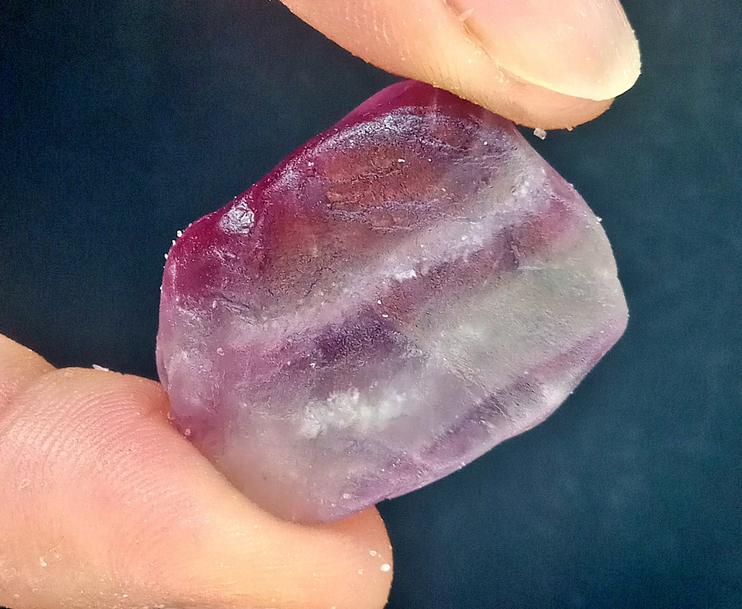 AA-Grade Rainbow Fluorite Chunks!  Large AA-Grade Rainbow Fluorite crystals – all over one (1) ounce!  Natural, High Quality, raw Fluorite!