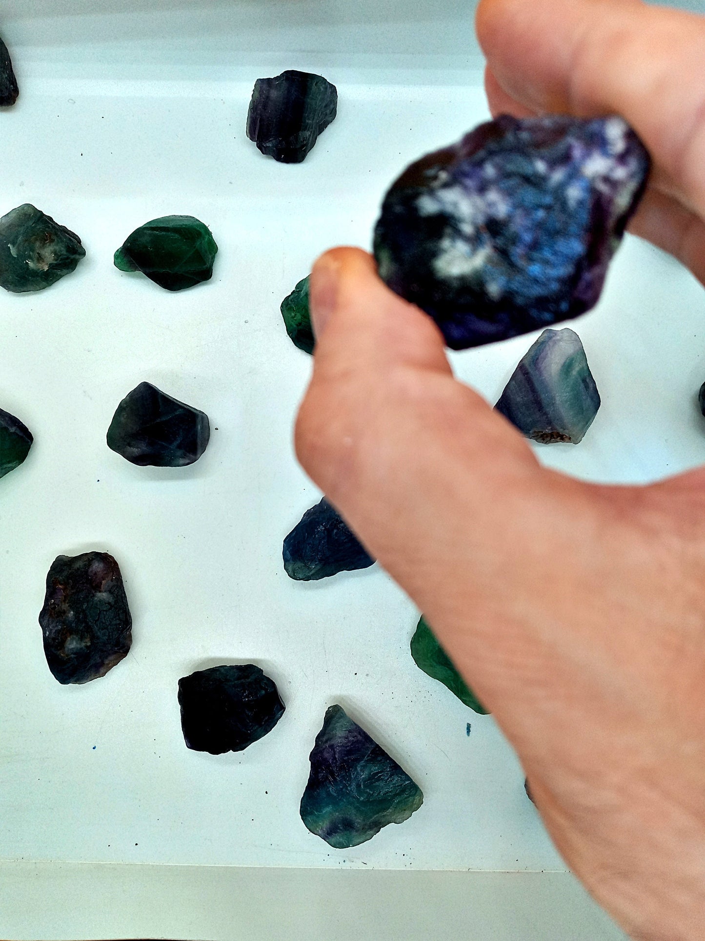 Rainbow Fluorite Chunks!  Large Rainbow Fluorite crystals and stones – all over one (1) ounce!  Natural, quality, raw Fluorite!