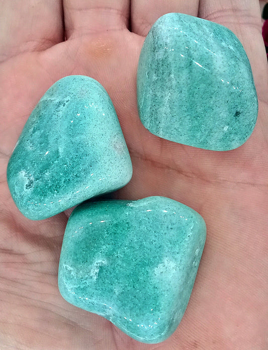 A-Grade Green Aventurine Crystals!  Choose from five (5) sizes of Premium A-Grade, natural, tumbled High Quality Green Aventurine crystals.