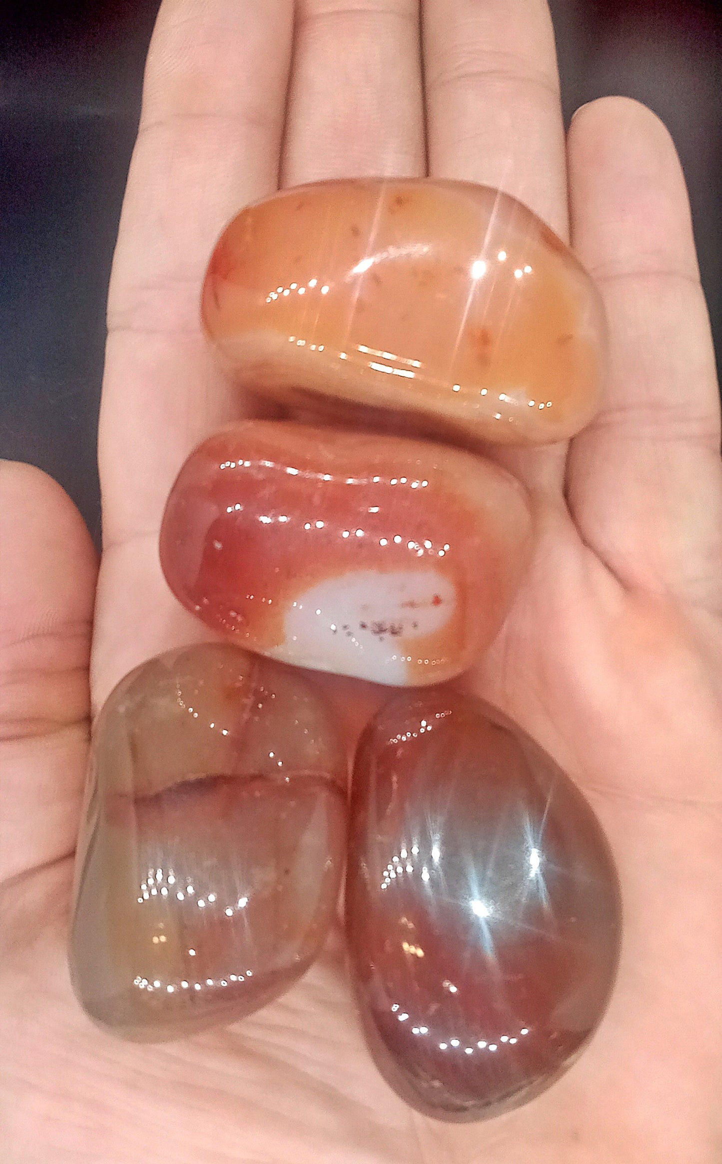 A-Grade Red Agate Crystals!  All 1 ounce or more! Choose from three (3) sizes of Tumbled A-Grade High-Quality, natural, Red Agate crystals!