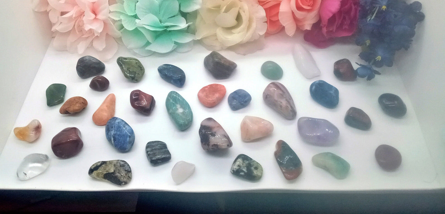 XQ World Mix Crystals!  AAA-Grade, tumbled Extra High-Quality mix of crystals from around the world!  Every crystal is Triple-A quality!